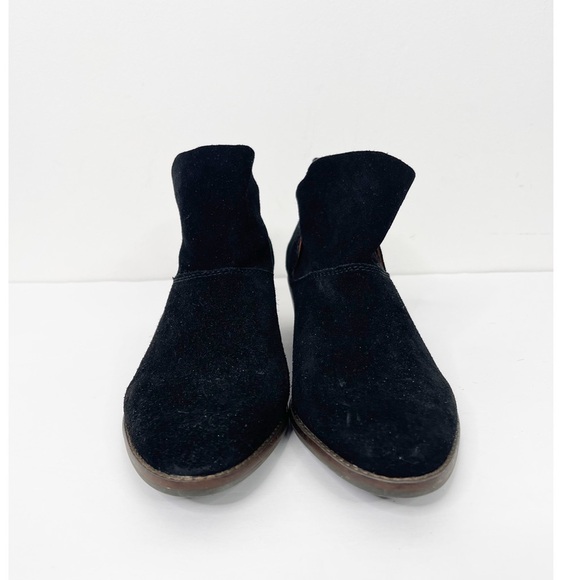 LUCKY BRAND | Black Fahmida Suede Pull On Ankle Boots Booties Sz. 8.5 - Picture 2 of 5